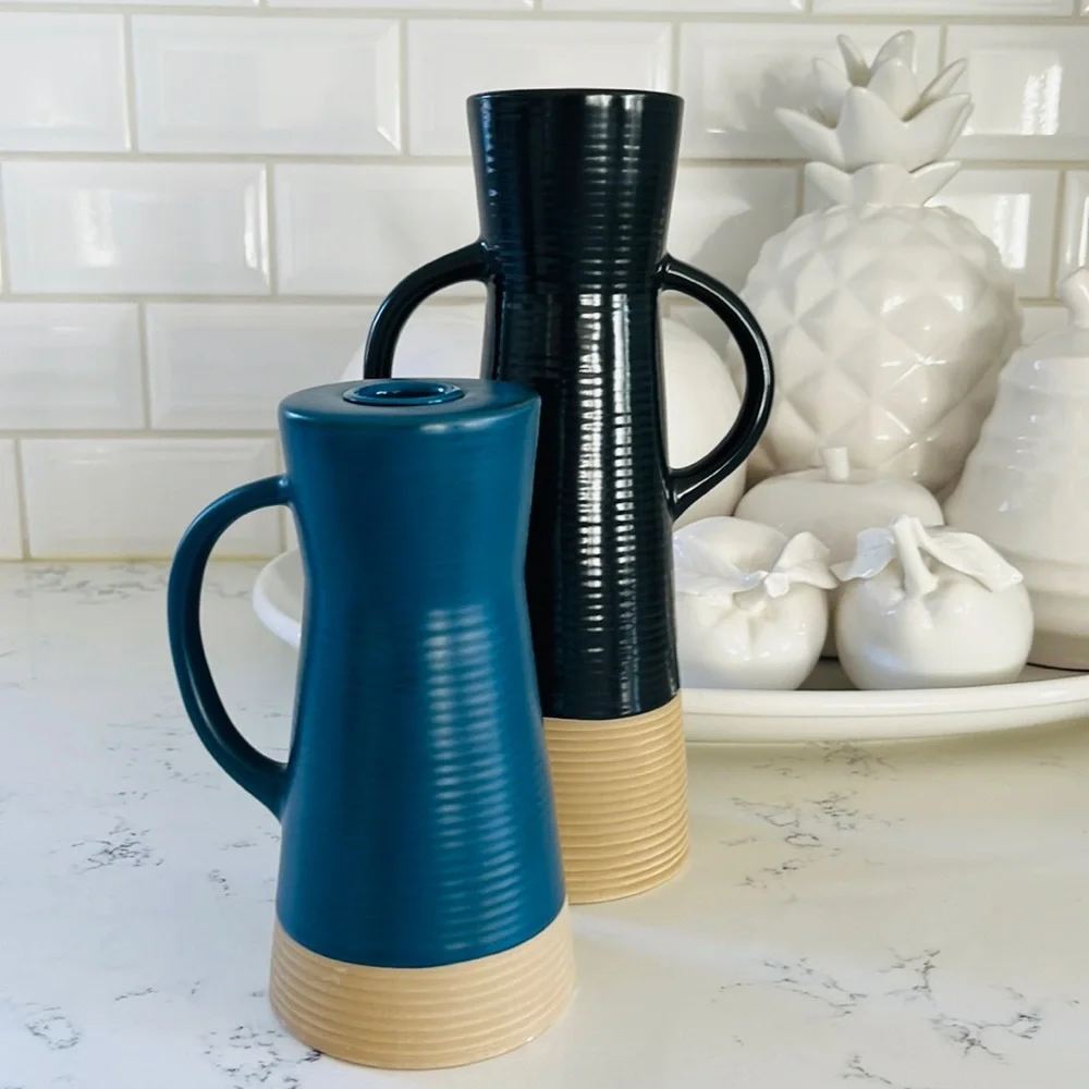 Crate&Barrel Sibely Ceramic Taper Candle Holders